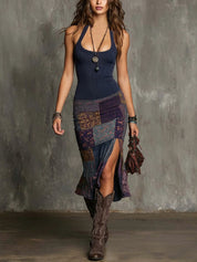 Selena | Vestido Boho Patchwork com Alças para Mulher
