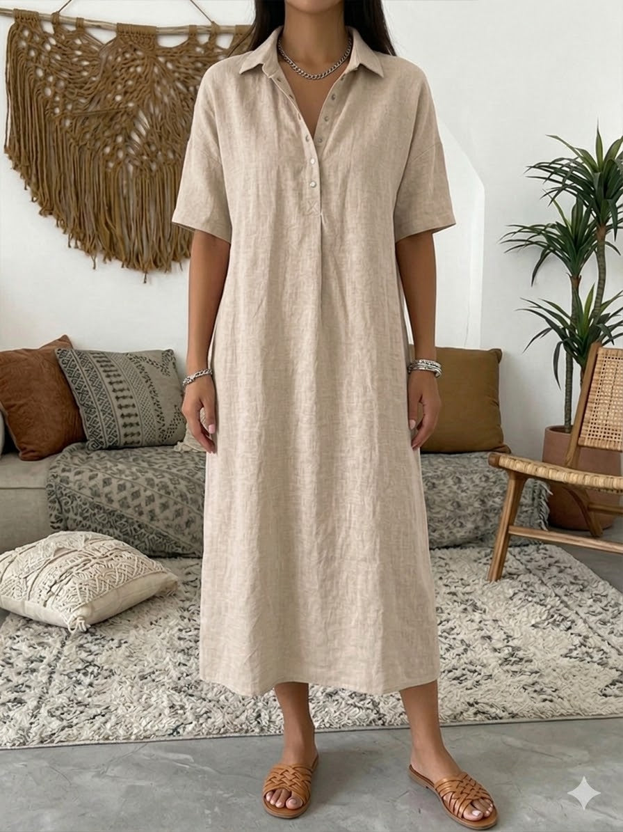 Ana | Vestido Polo em Linho e Algodão
