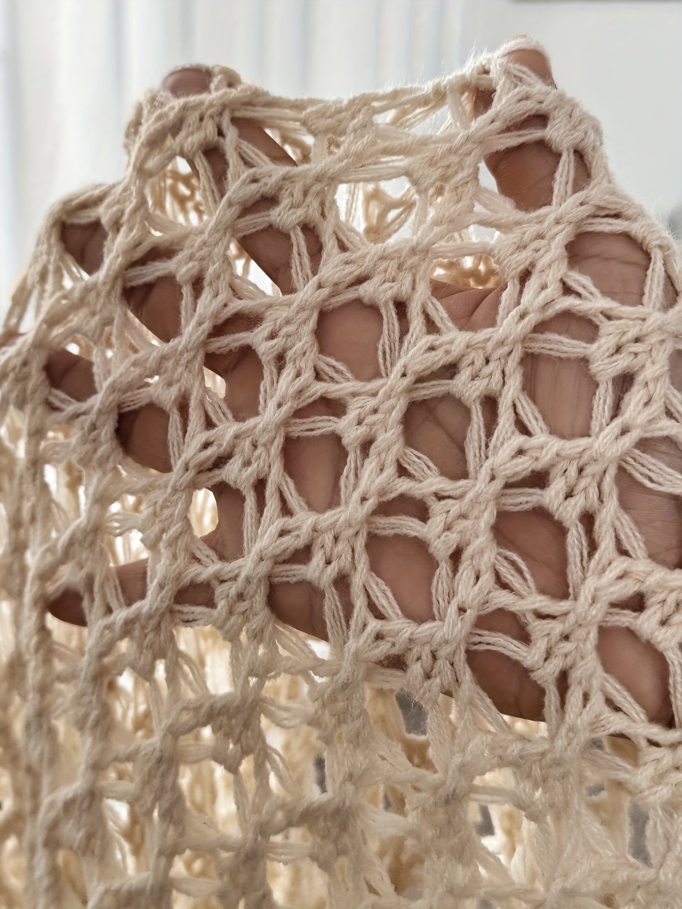 Patrícia | Cardigan de Crochet Mulher Malha Aberta Manga Morcego