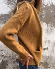 Patrícia | Casaco de Malha Mulher com Fecho e Bolsos Frontais