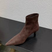 Raquel | Botins de Camurça Stilettos Mulher Bico Fino