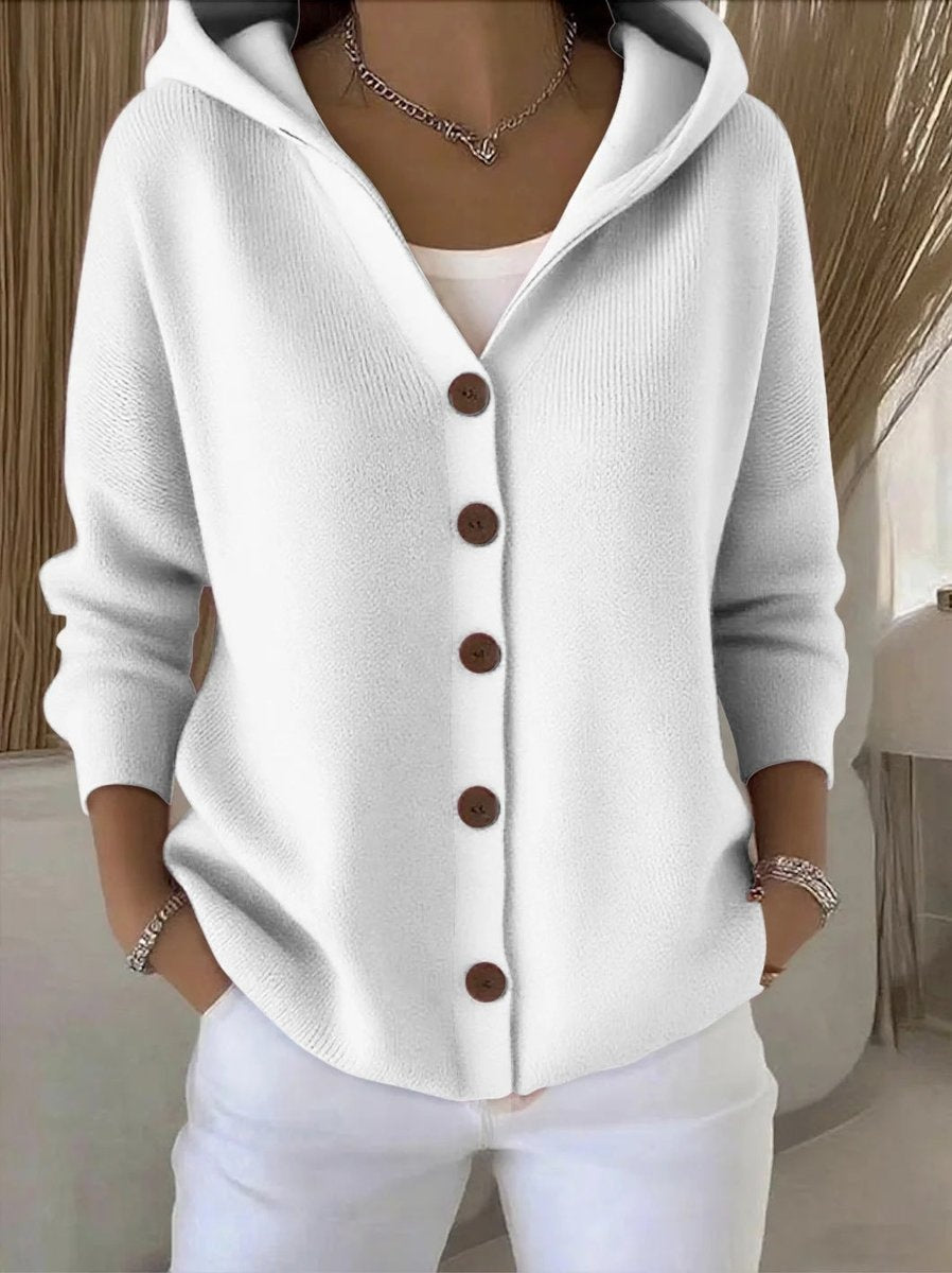 Rita | Cardigan de Malha com Capuz Mulher Fecho de Botões