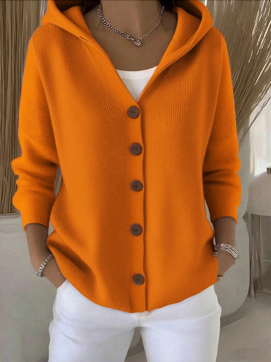 Rita | Cardigan de Malha com Capuz Mulher Fecho de Botões