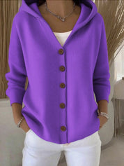 Rita | Cardigan de Malha com Capuz Mulher Fecho de Botões