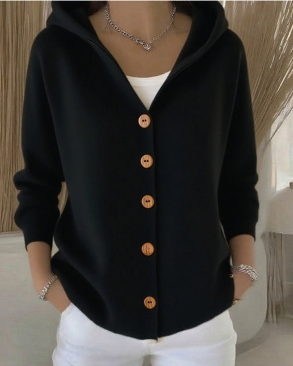 Rita | Cardigan de Malha com Capuz Mulher Fecho de Botões