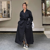 Rita | Gabardina Comprida Oversize Mulher Dupla Frente com Cinto