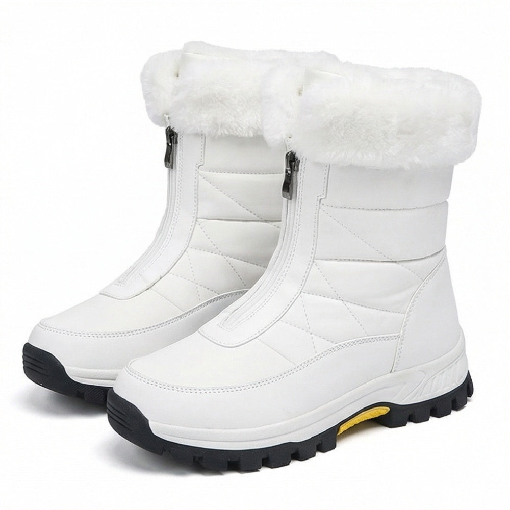 Sara | Botas de Neve Impermeáveis Mulher Forro Pelo Fecho Frontal