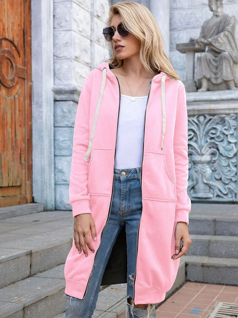 Sílvia | Sweatshirt Mulher com Capuz e Zíper Comprida