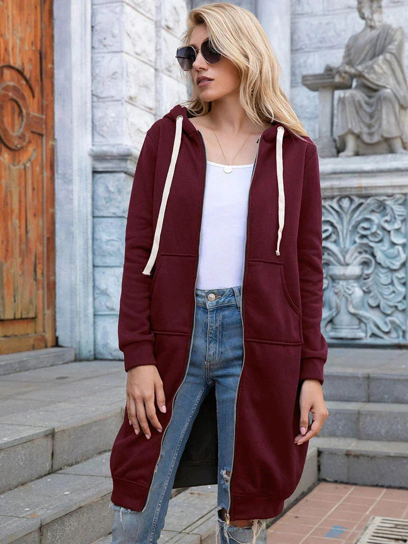 Sílvia | Sweatshirt Mulher com Capuz e Zíper Comprida