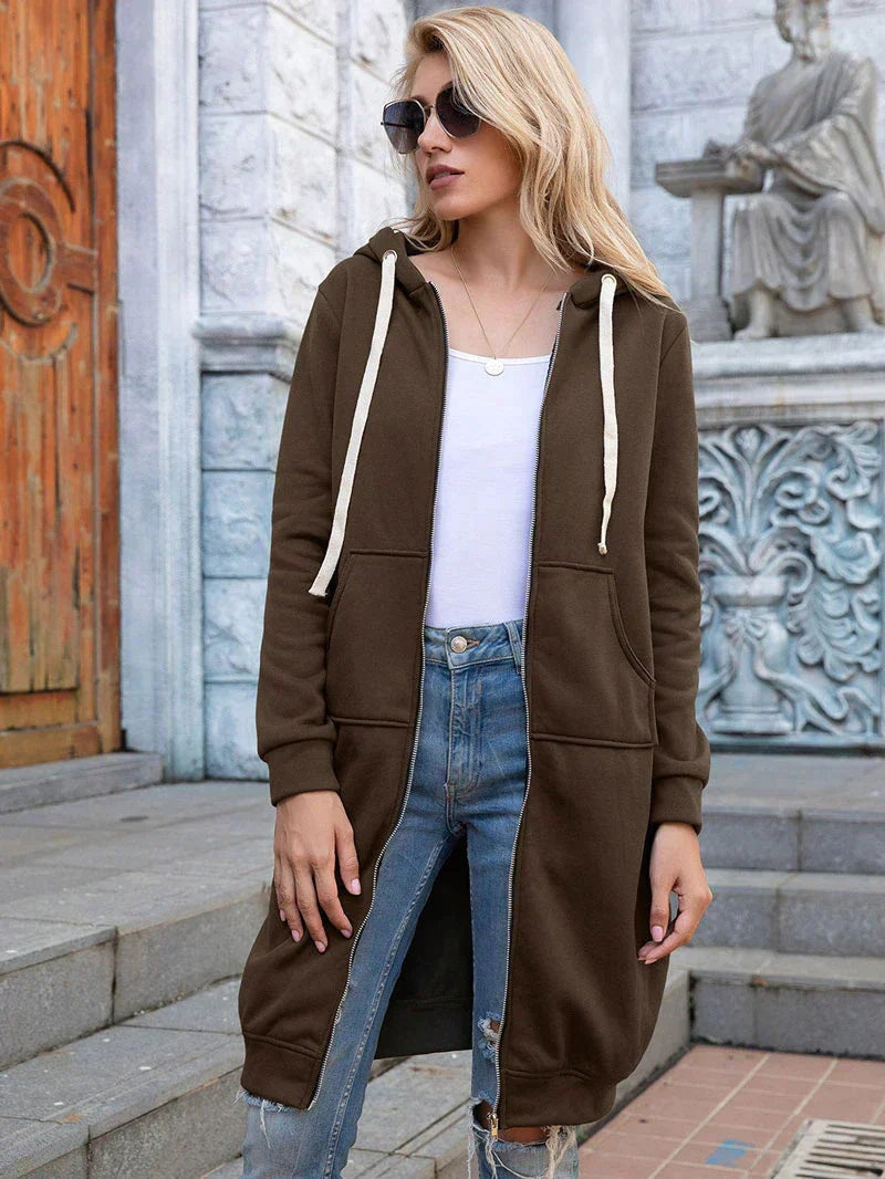 Sílvia | Sweatshirt Mulher com Capuz e Zíper Comprida