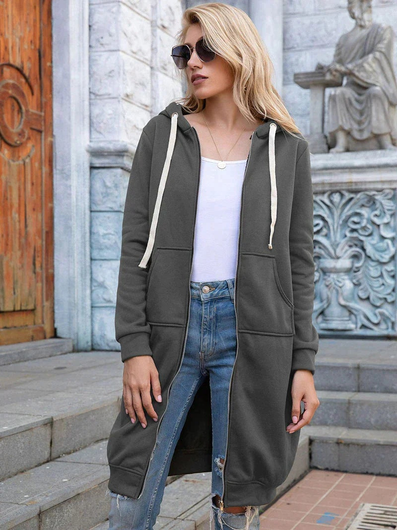 Sílvia | Sweatshirt Mulher com Capuz e Zíper Comprida