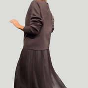 Ullé | Vestido elegante de malha e tule para mulher