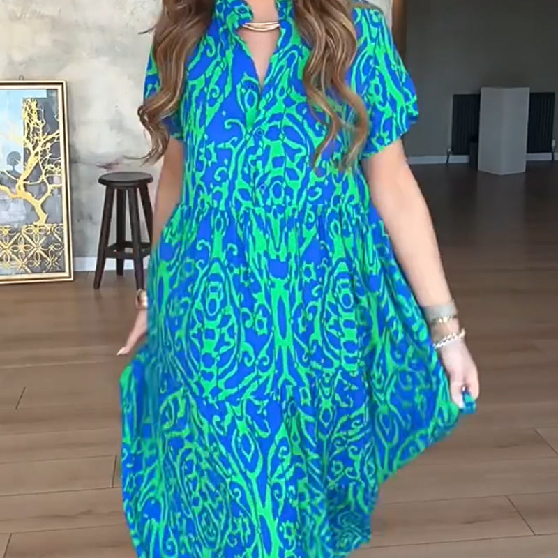 Filipa | Vestido Longo Estampado em Linha A