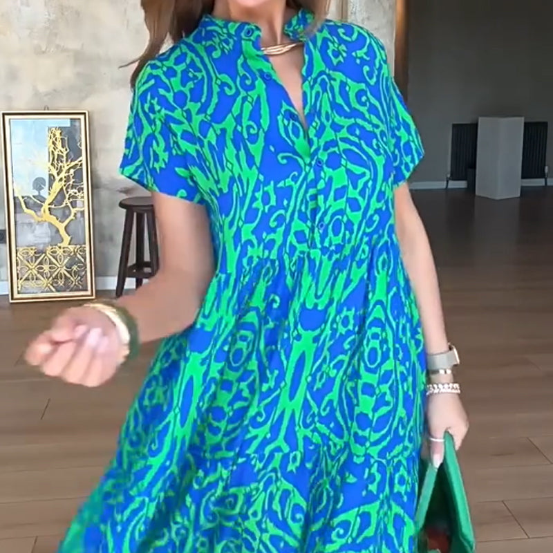 Filipa | Vestido Longo Estampado em Linha A