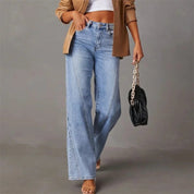 Vera | Jeans Perna Larga Cintura Alta Mulher