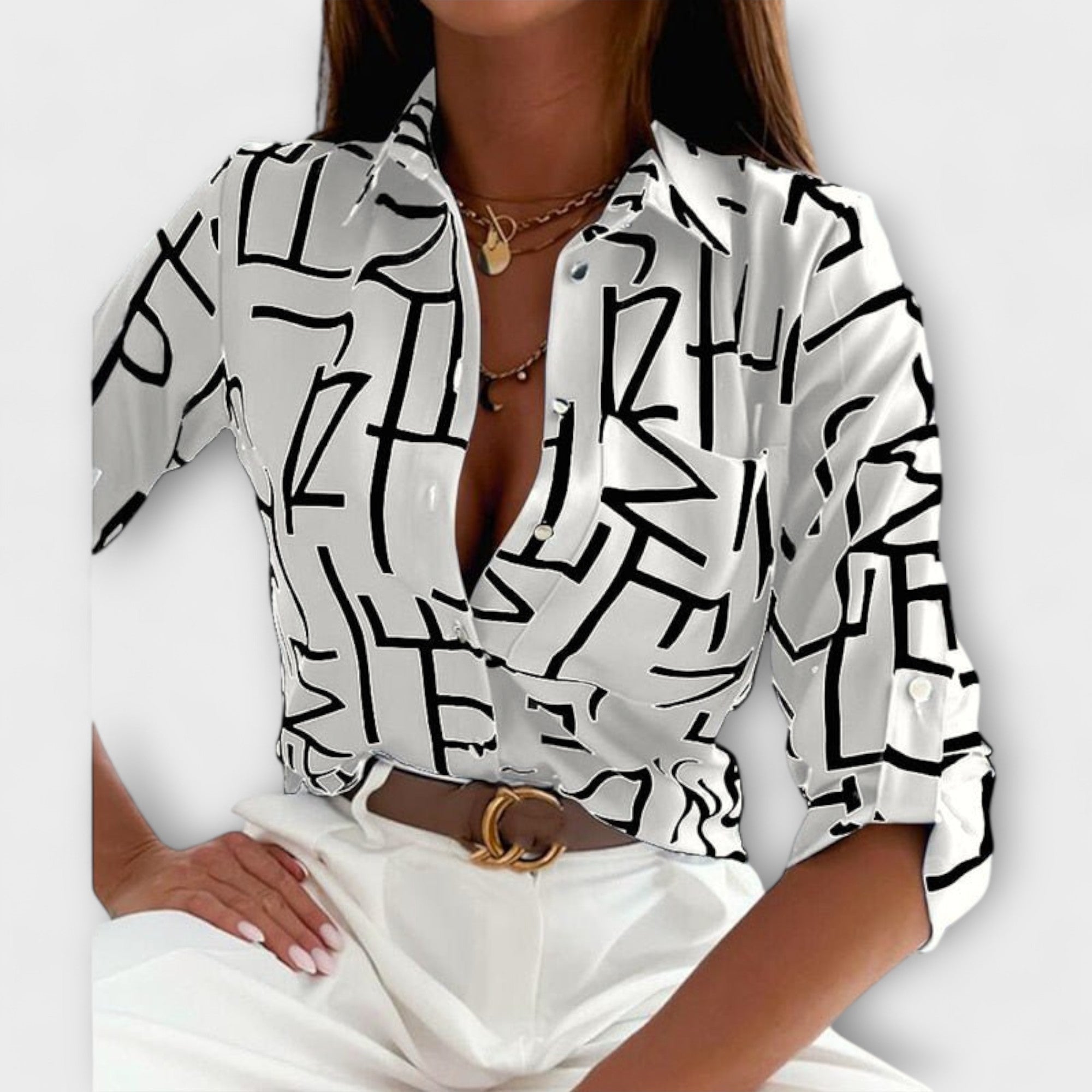 Maria - Blusa com gola clássica