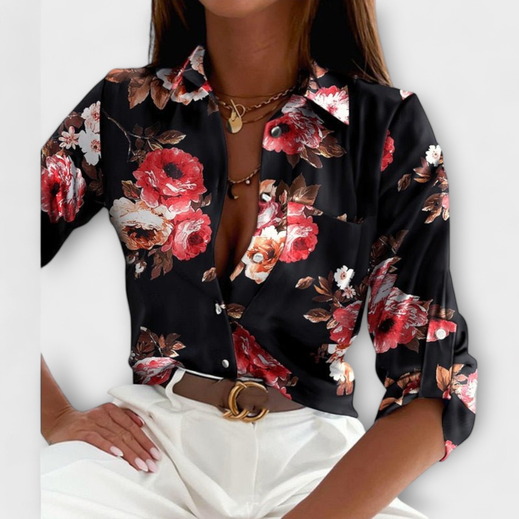 Maria - Blusa com gola clássica