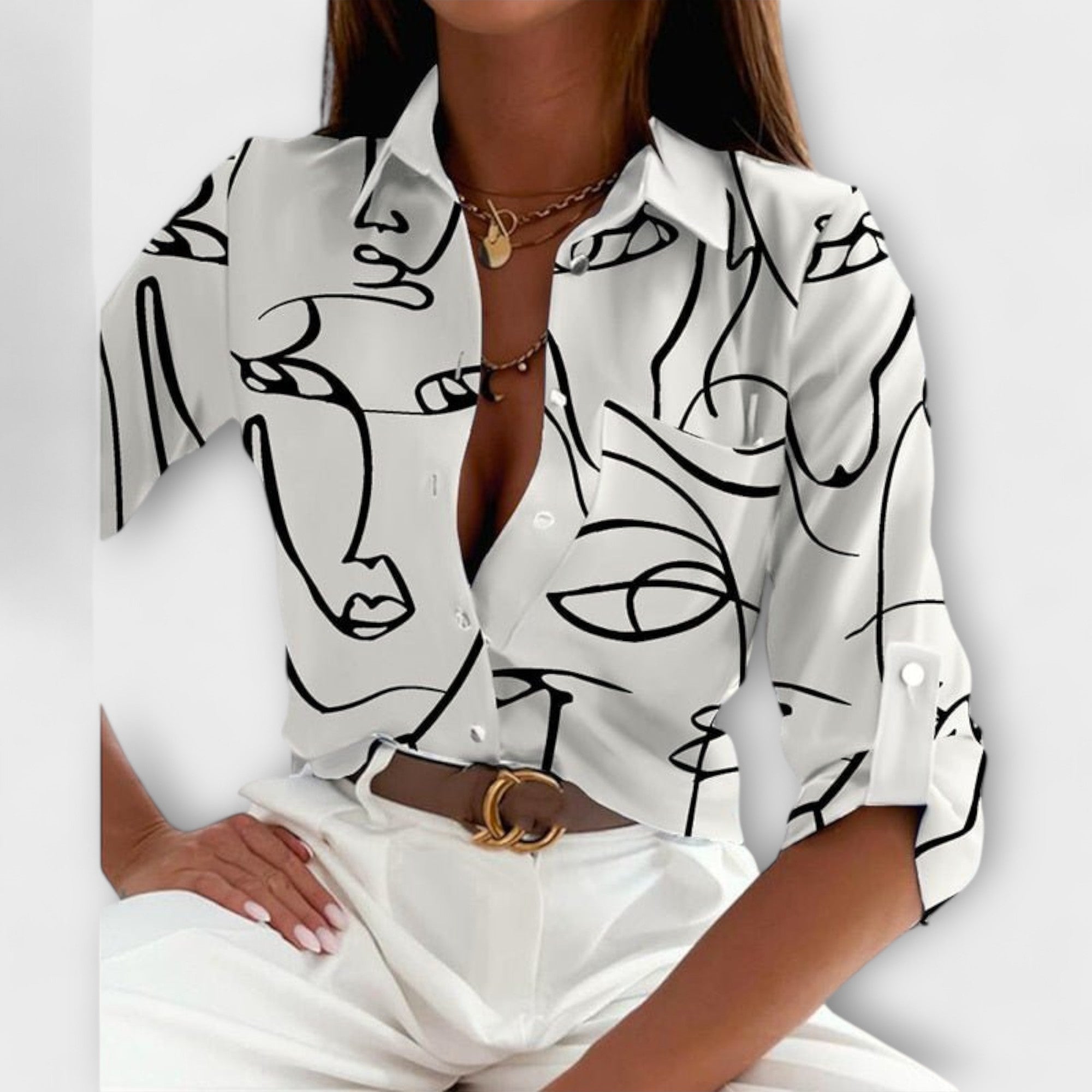 Maria - Blusa com gola clássica